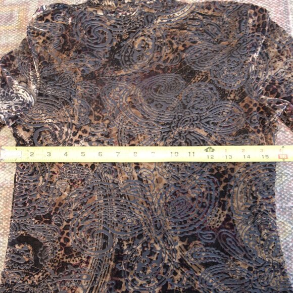 Dusak Design Cowl Neck Velvet Top P/S Black & Gold Long Sleeve - Picture 7 of 7